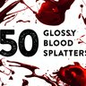 50 Glossy Blood Splatters